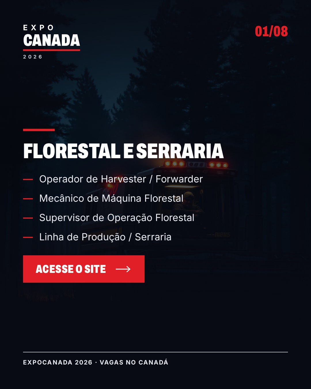 Vagas na &aacute;rea florestal e serraria